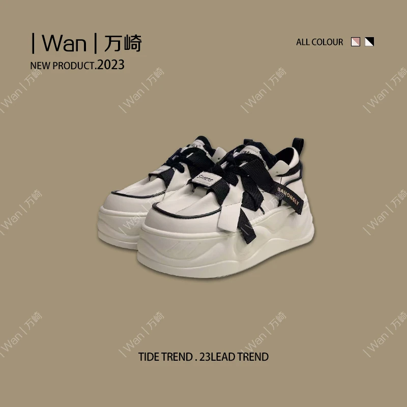 | Wan | 万崎【白桦林】女款鞋子休闲女鞋设计感运动鞋厚底鞋老爹鞋