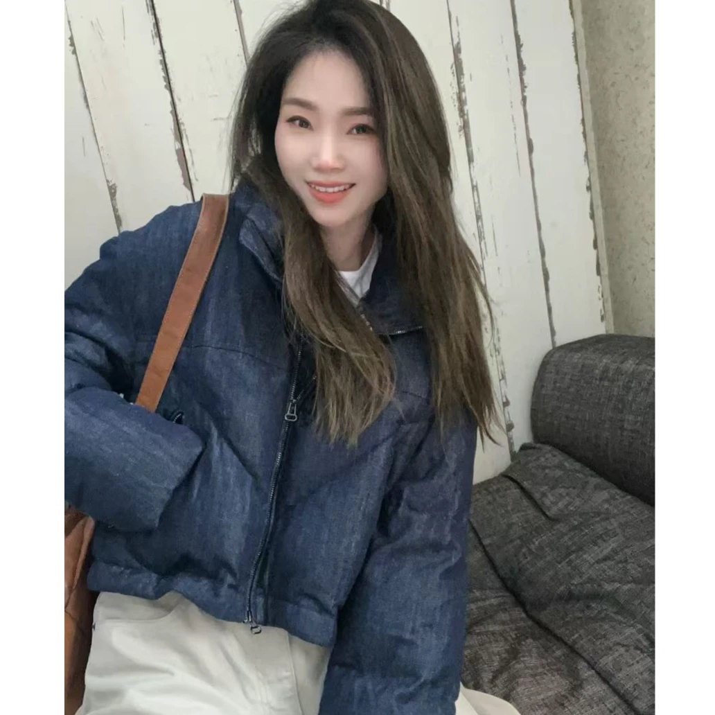 YT推荐 牛仔蓝短款棉服