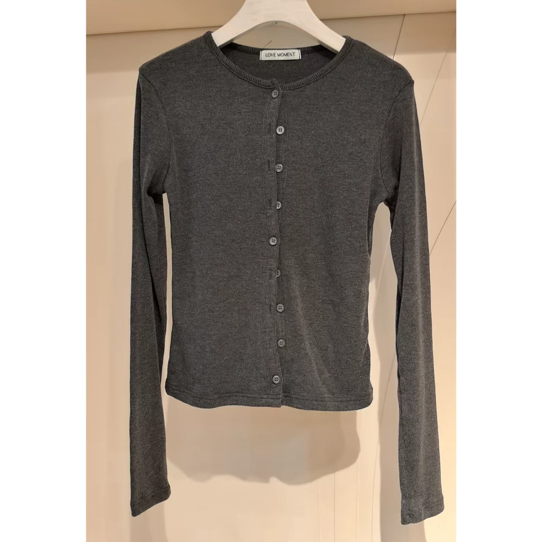 YT推荐 灰螺纹开衫打底