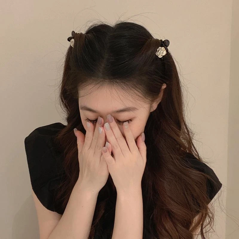 哑光山茶花小抓夹发夹刘海夹前额夹子头饰碎发夹边夹对夹卡子