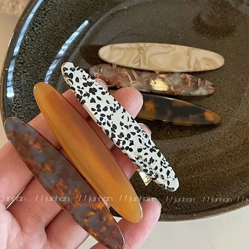 色醋酸发夹女前额碎发鸭嘴夹子侧边夹头饰刘海发卡一字夹