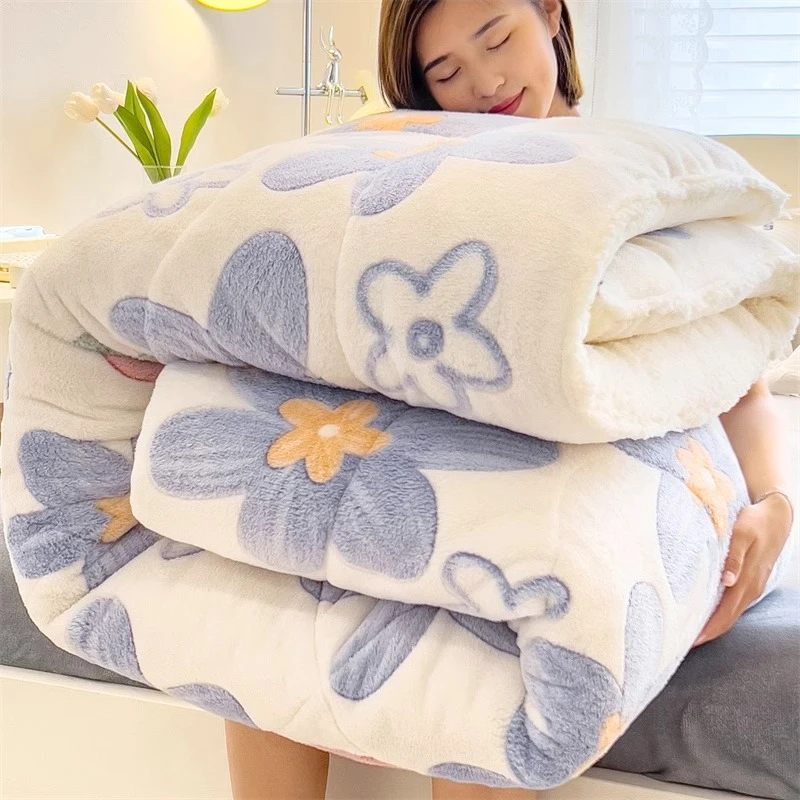 冬季羊羔绒被子冬被棉被被芯加厚保暖冬天被褥宿舍单人学生春秋被