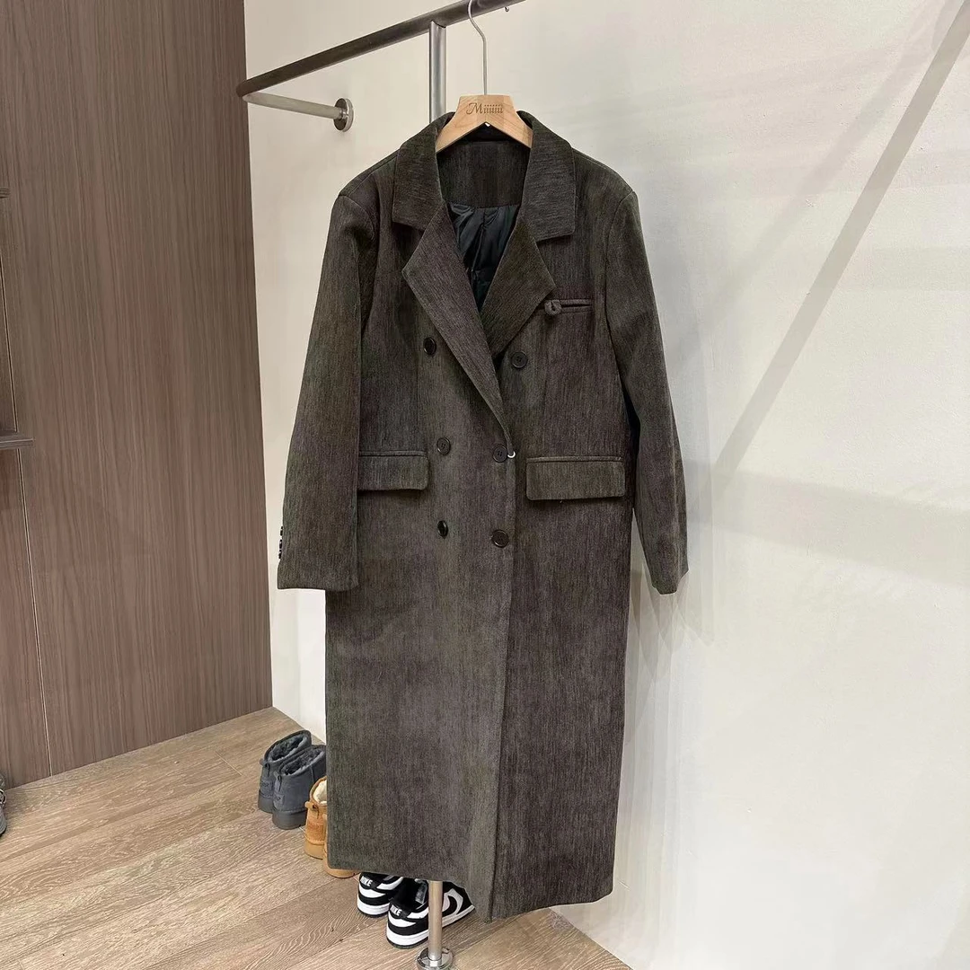 6801韩版时尚过膝中长款YR呢大衣 咪咪 C2C1564