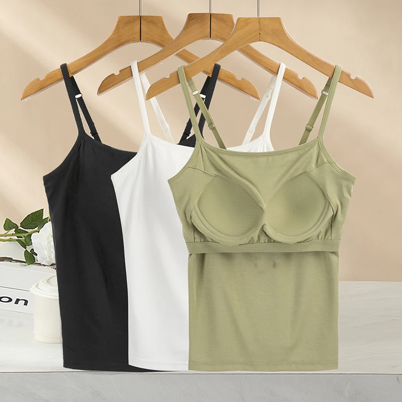 带胸垫小吊带背心春夏季内搭防走光抹胸美背吊带白色百搭上衣782