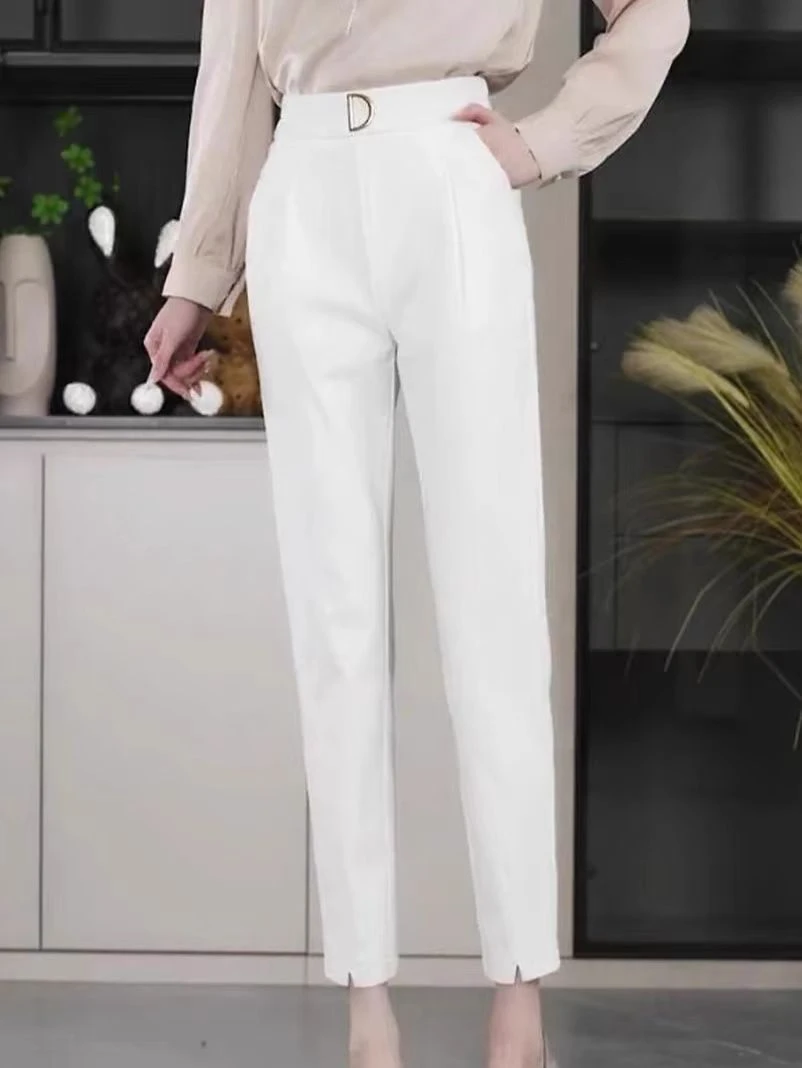1802高腰休闲烟管裤时尚百搭哈伦裤女