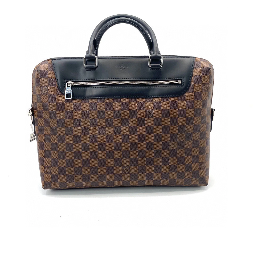 99新 LouisVuitton/路易威登 棋盘格 拼皮手提包 尺寸36/27电脑包