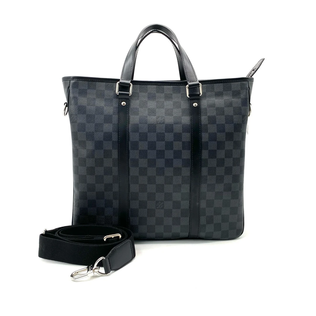 99新 LouisVuitton/路易威登 黑棋盘格小号手提包 尺寸35/33 商务