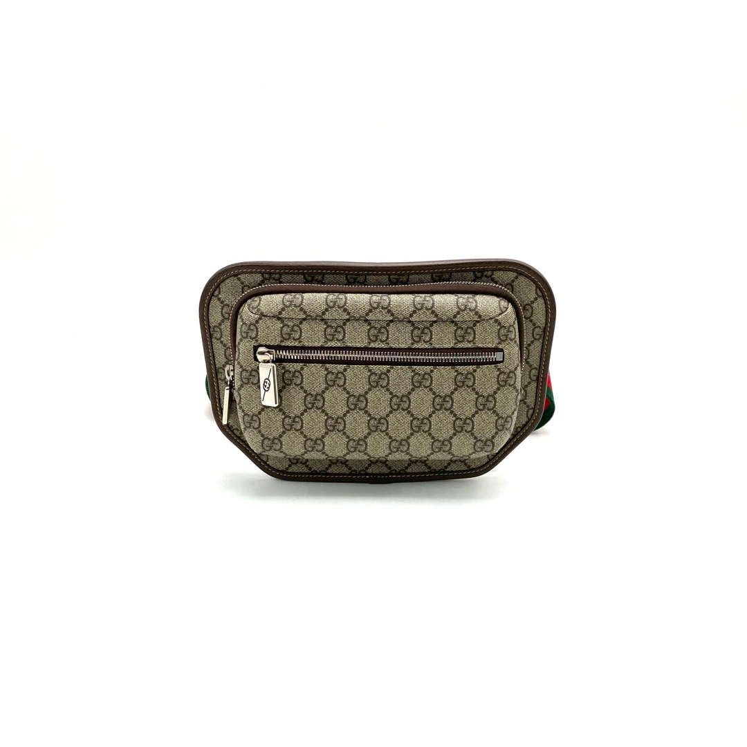 99新 GUCCI/古驰 时尚休闲百搭经典老花胸腰包 尺寸26/17