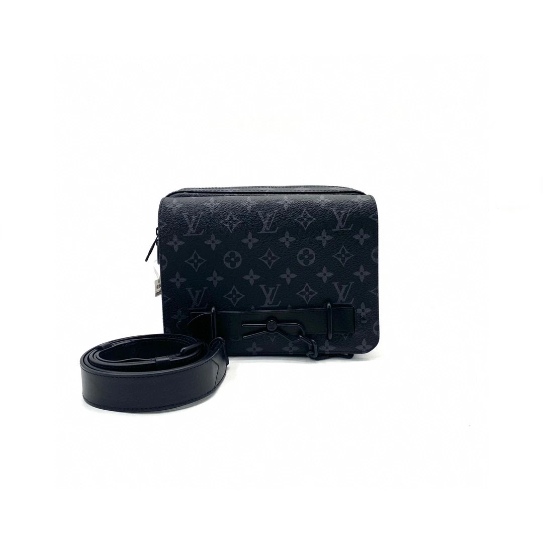 99新 LouisVuitton/路易威登 黑老花steamer斜挎包 尺寸24/17二星