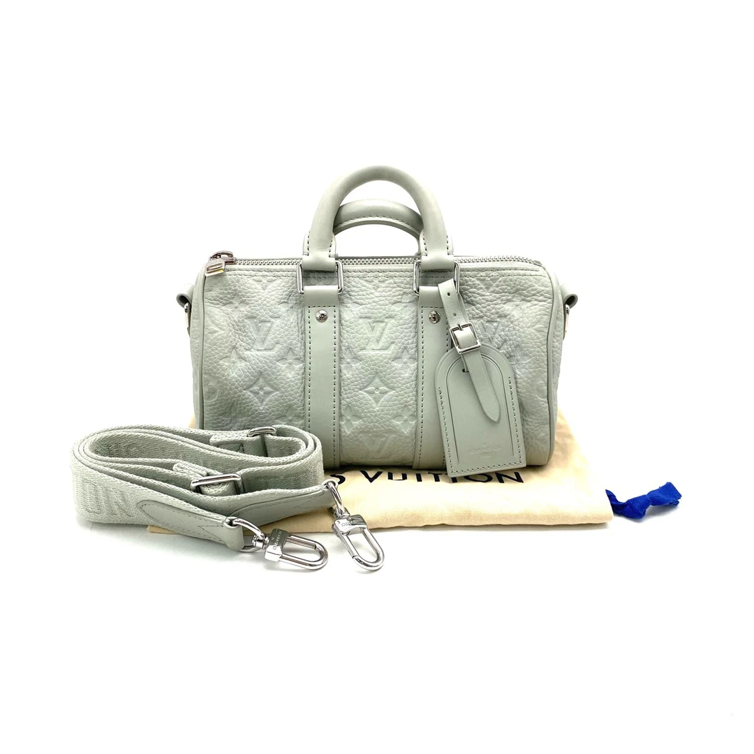 99新 LouisVuitton/路易威登 休闲压花keepall25斜挎包  尺25/15