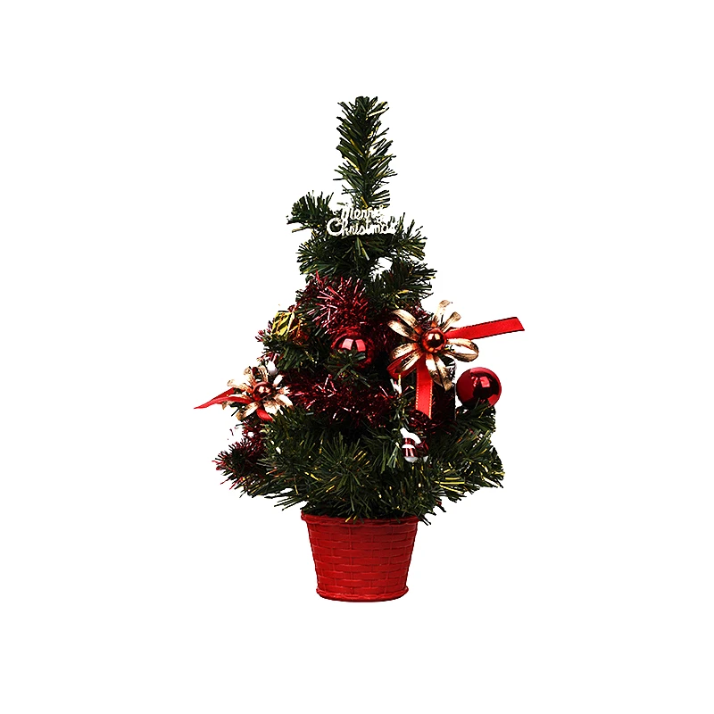 圣诞节装饰摆件外贸40cm迷你圣诞树糖果杖饰品酒吧商场布置装扮