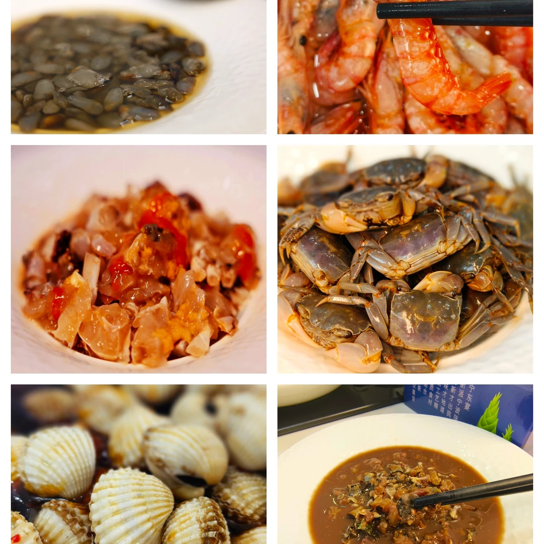 宁东宴东哥下饭组合（泥螺、呛虾、蟹糊、白玉蟹、血蚶、辣螺各一瓶）