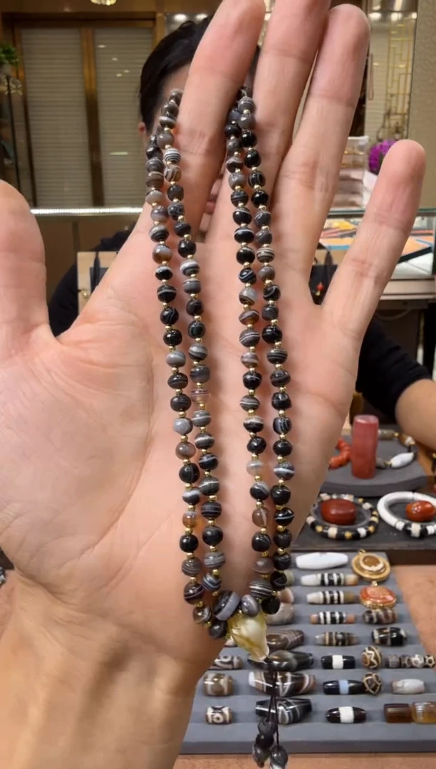 【闪购商品】玛瑙/玉髓珠宝半成品未镶嵌玛瑙珠项链