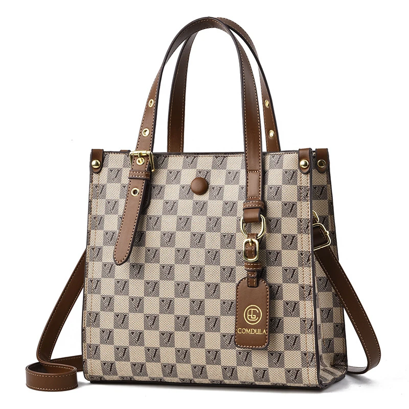 跨境托特包大容量外贸新款女包斜挎百搭手提包通勤简约大气单肩包