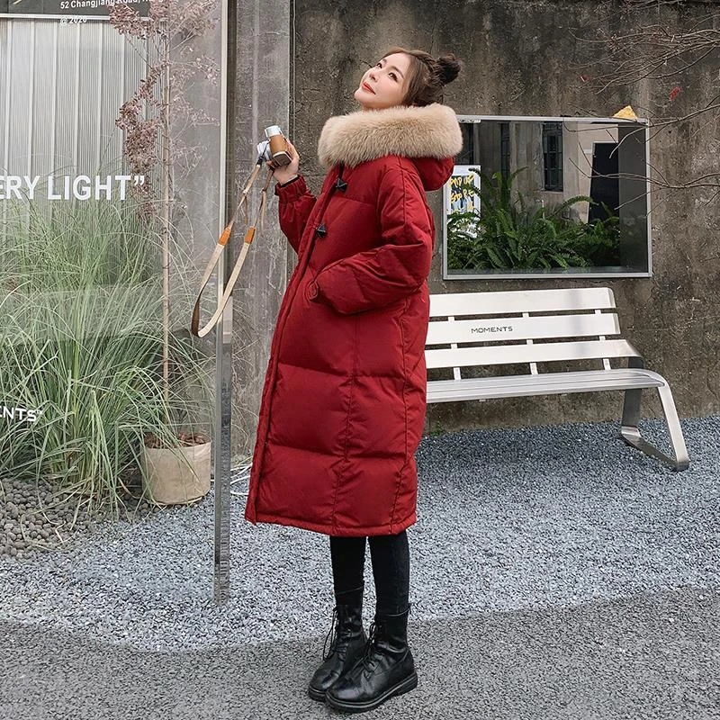 今年爆款红色羽绒服女秋冬高级感2025新款中长款高端洋气结婚外套