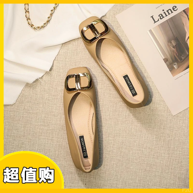 平底鞋女单鞋24软底百搭方头20四季网红春夏新款浅口大码女鞋瓢鞋