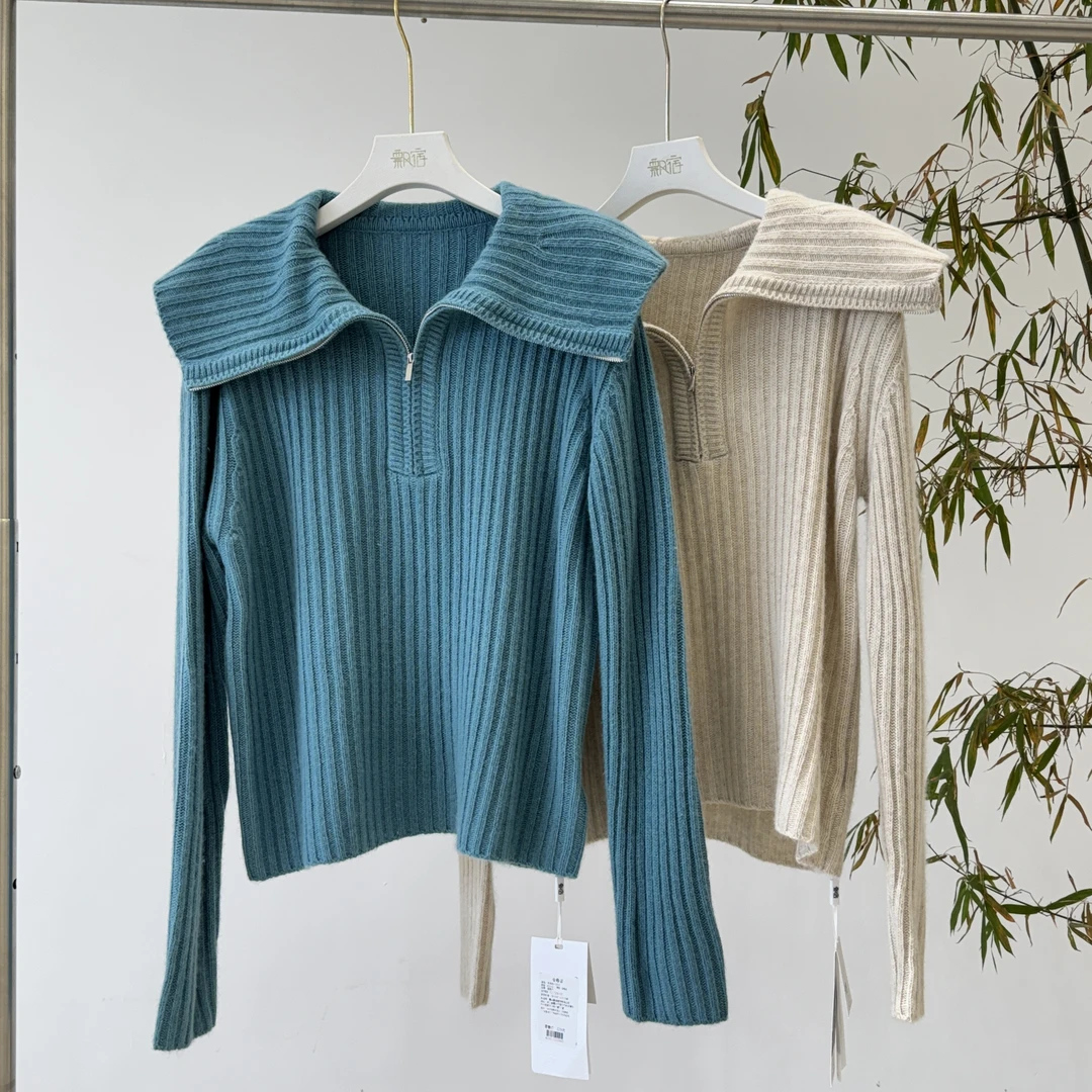 【飘宿】秋冬新款针织衫网红高领纯色百搭时尚宽松短款4103102