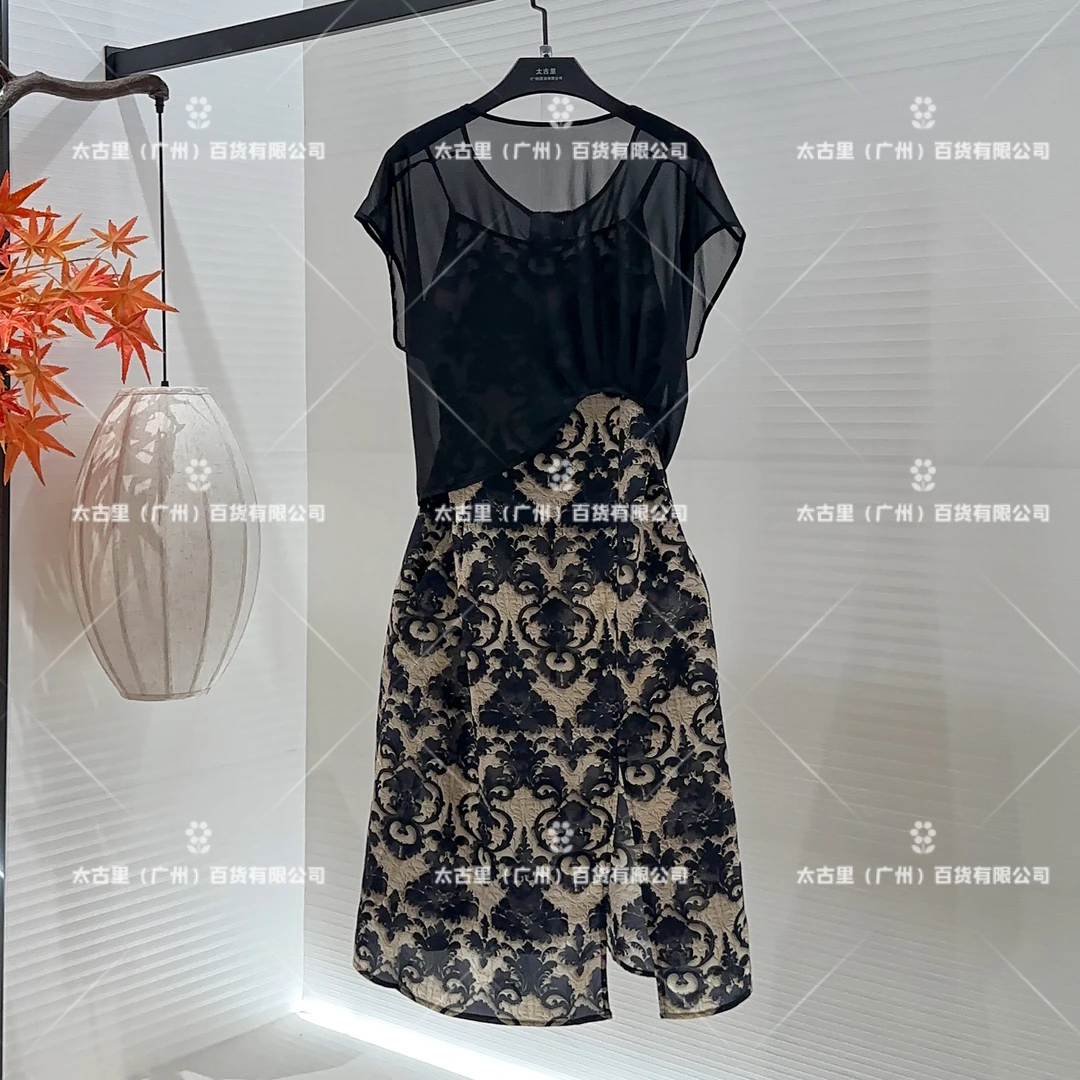 CnDy专属｜【南法优雅】法式网纱提花气质女装连衣裙JC-A1576