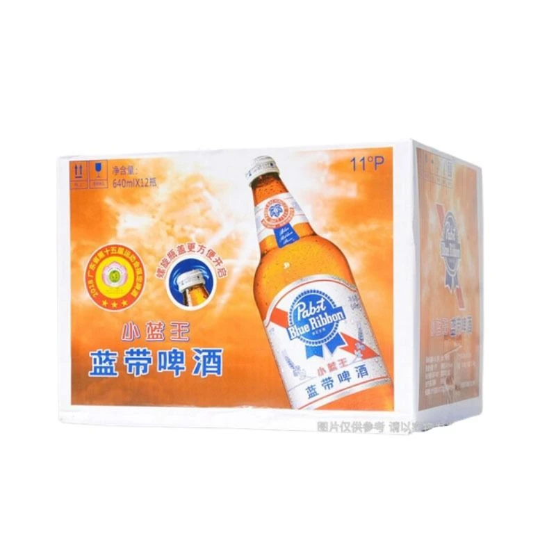 蓝带啤酒 小蓝王啤酒11° 640ml*12瓶/箱