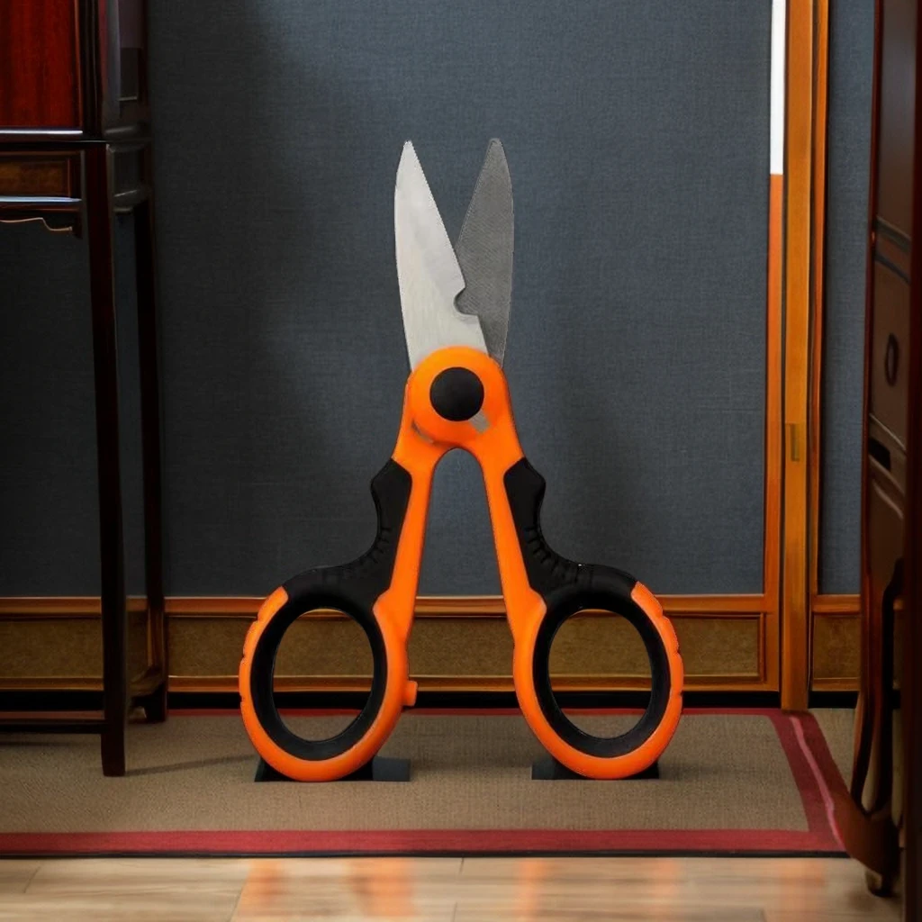 钓鱼剪刀多功能电工剪刀大力马剪刀铁皮剪锯齿钓鱼剪绝缘线剪