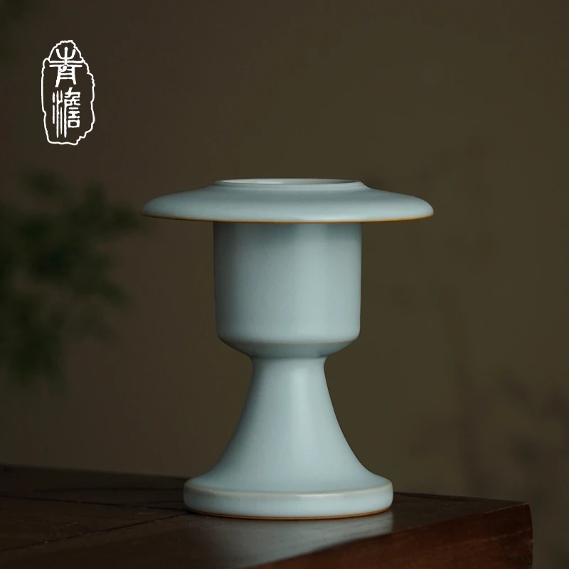 汝窑青澹行炉 汝瓷摆件景德镇陶瓷