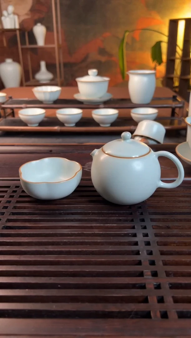 【闪购商品】瓷杯無**剛玉珠壶*1+梅花杯*1