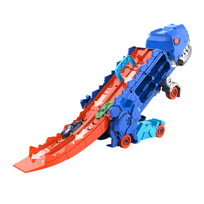 【皇恩】恐龙变形轨道玩具车弹射合金小汽车3-6岁儿童玩具