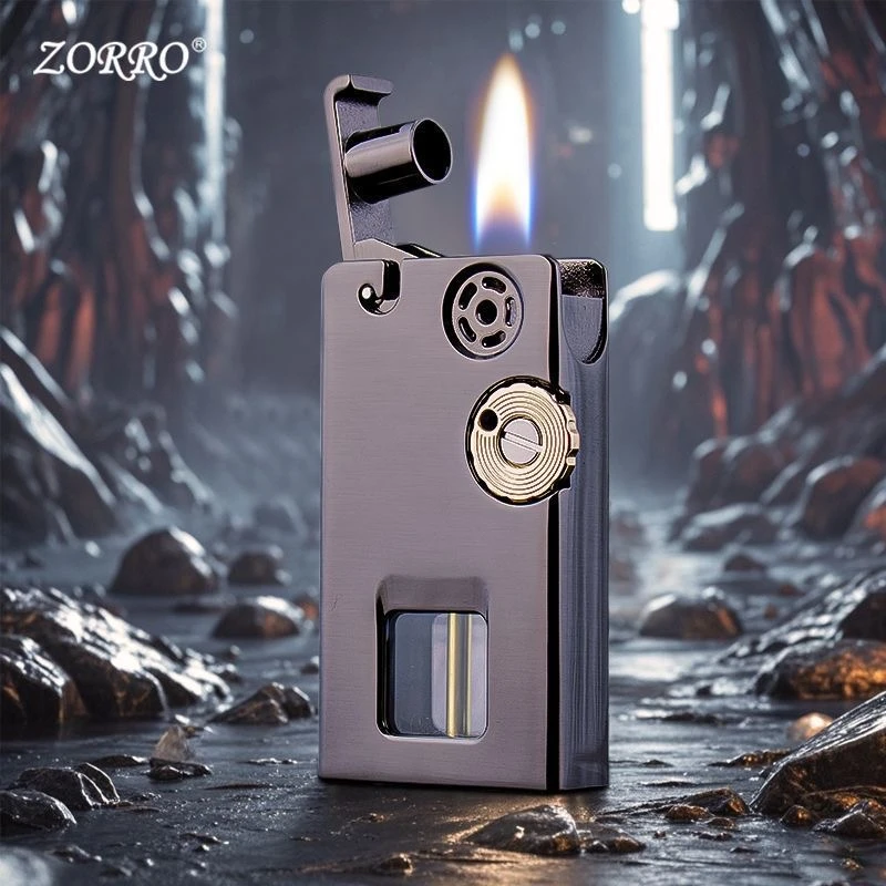 ZORRO佐罗785正品煤油打火机爱斯普林一键弹射透明可视油仓高档