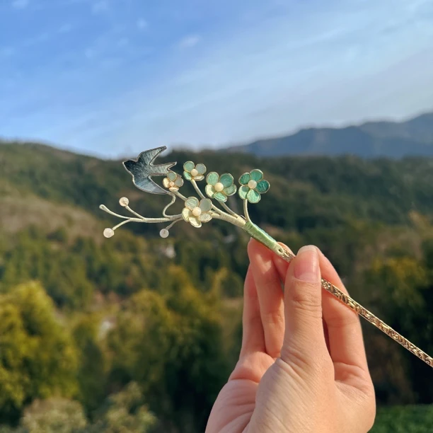 汉服配饰掐丝发簪  雁归来