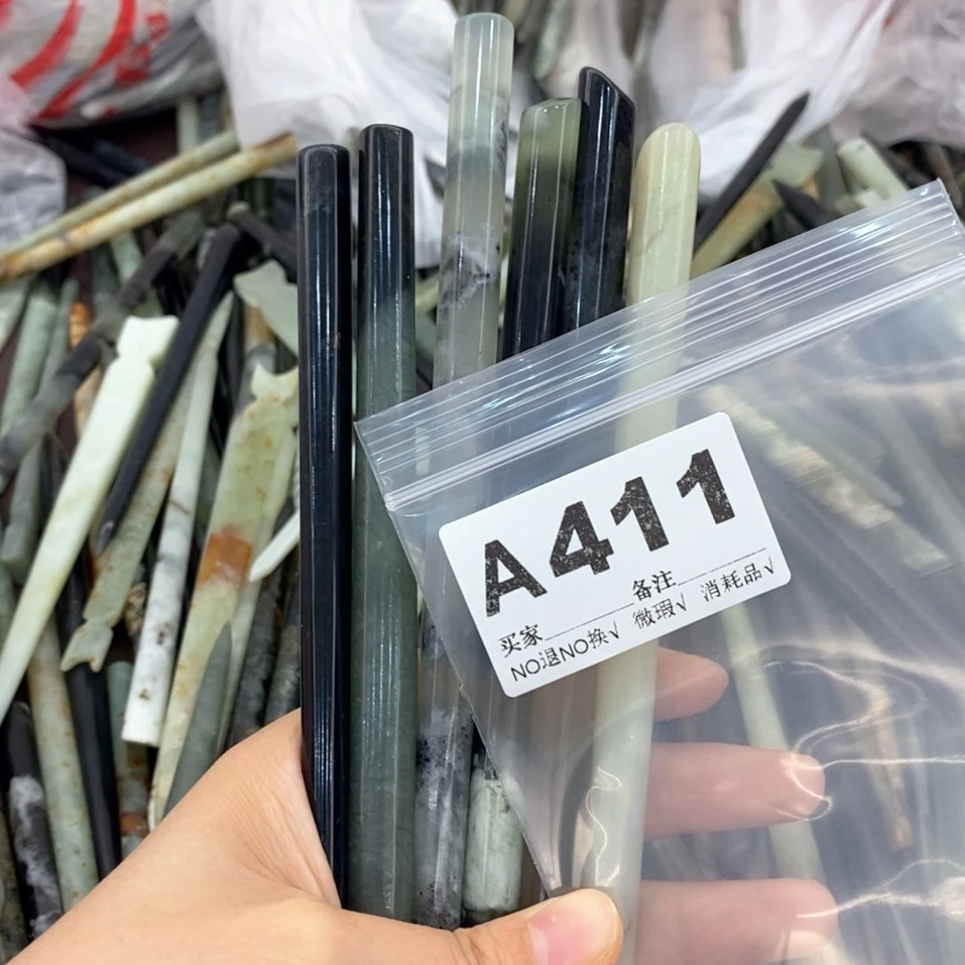 蛇纹石玉发饰合金独****o