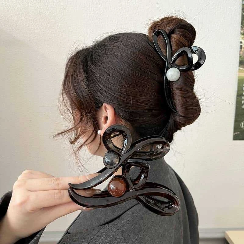 高级感美拉德抓夹大号女2024新款后脑勺鲨鱼夹盘发夹气质发饰发夹
