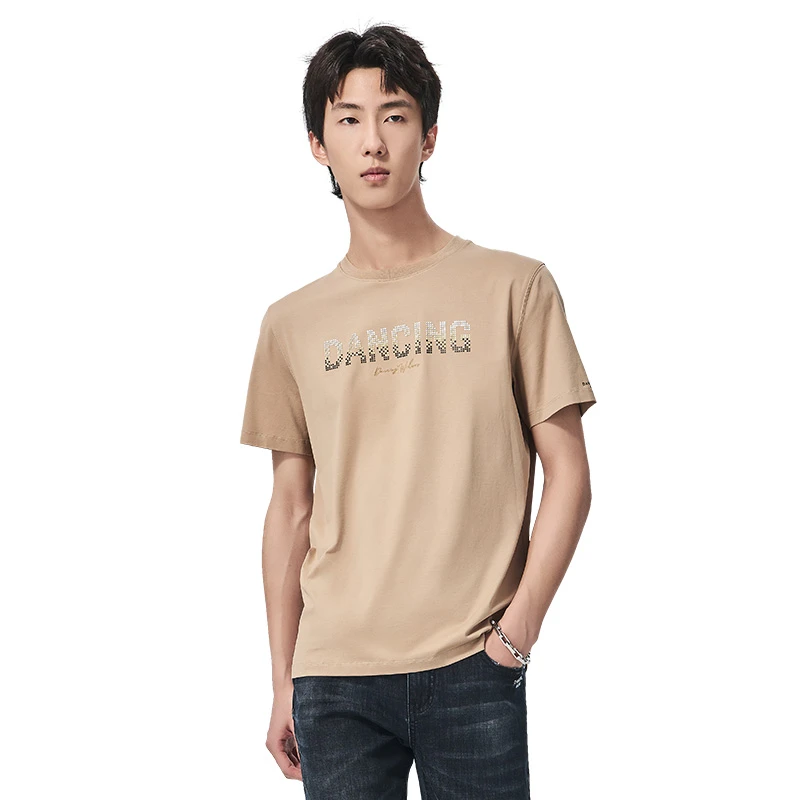 与狼共舞舒适夏季新款印花时尚短袖男士冰丝t恤集合