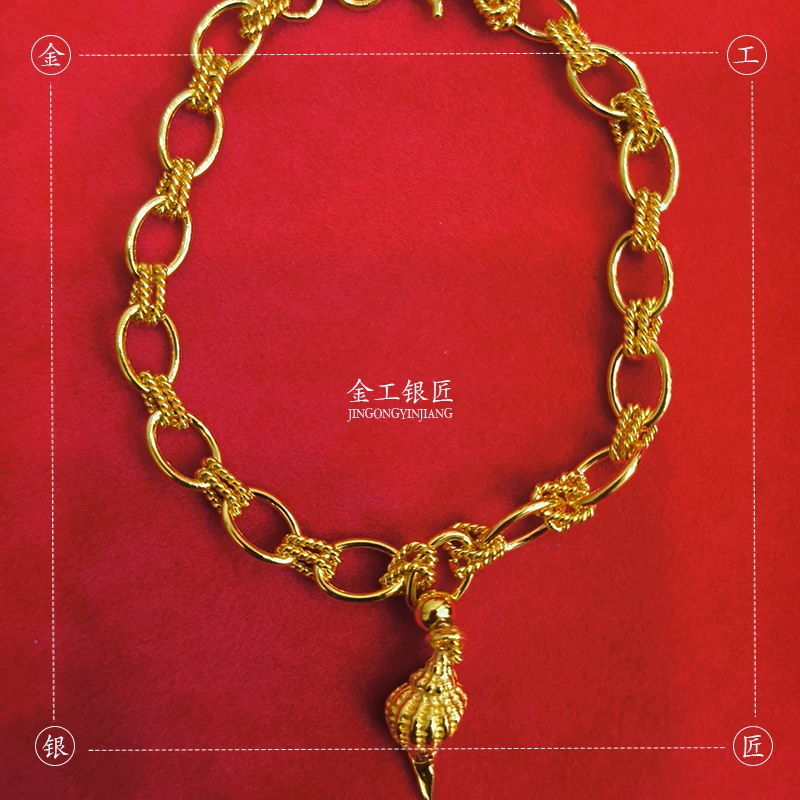 足银手链 足银海螺手链椭圆绳扣款 百搭时尚精致气质精美不褪色