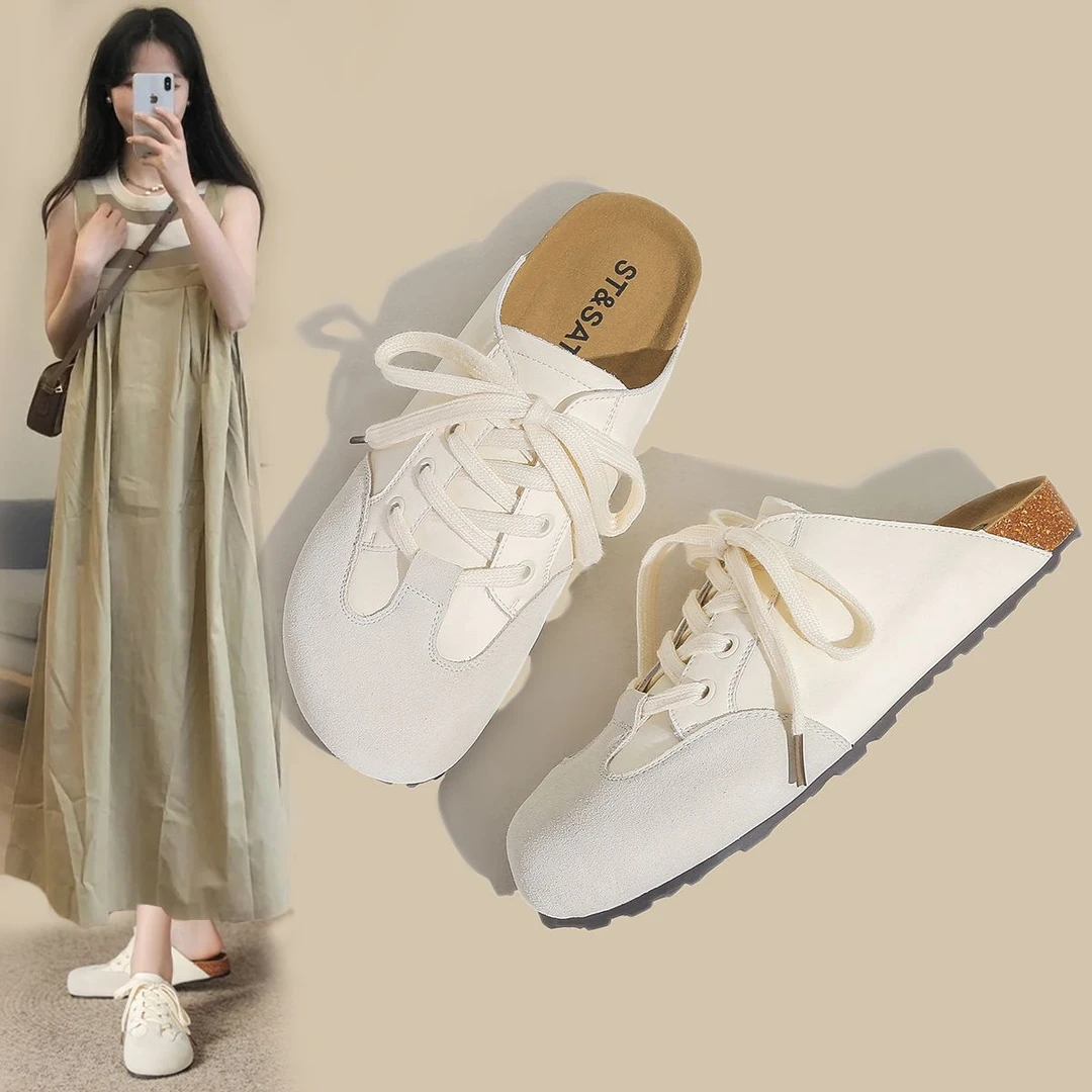 星期六夏季包头拖鞋24年外穿时尚休闲一脚蹬懒人单鞋平底勃肯鞋女