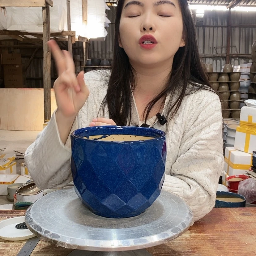【闪购商品】陶瓷15cm以下蓝钻石17×14一只