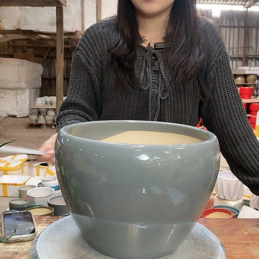 【闪购商品】陶瓷15cm以下灰色苹果23×18微瑕一只