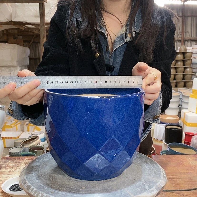 【闪购商品】陶瓷15cm以下蓝钻石20×17一只