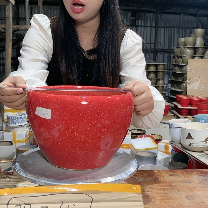 【闪购商品】陶瓷15cm以下红白点23×19一只