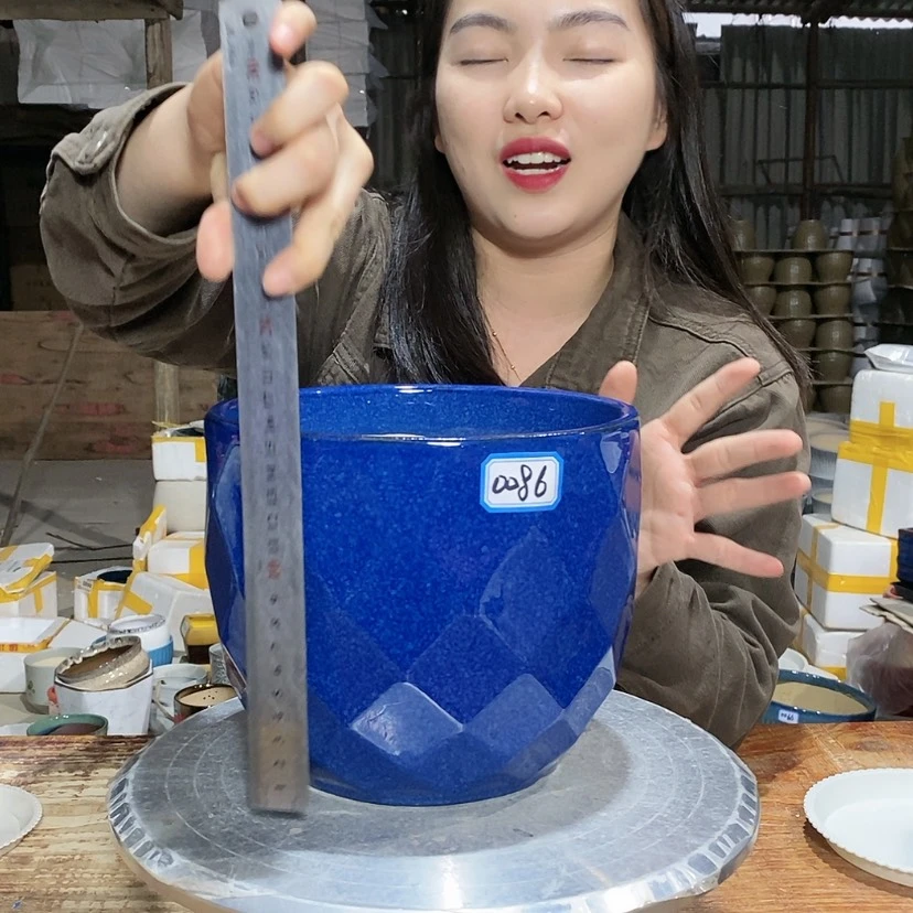 【闪购商品】陶瓷15cm以下蓝钻石20×17一只
