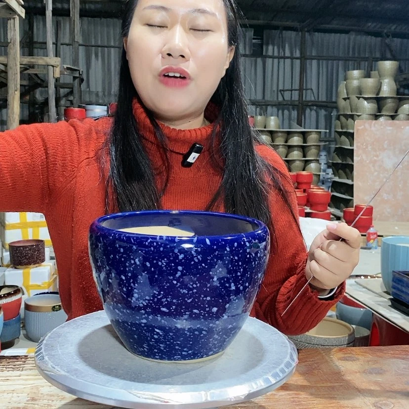 【闪购商品】陶瓷15cm以下宝蓝乱点19+15一只