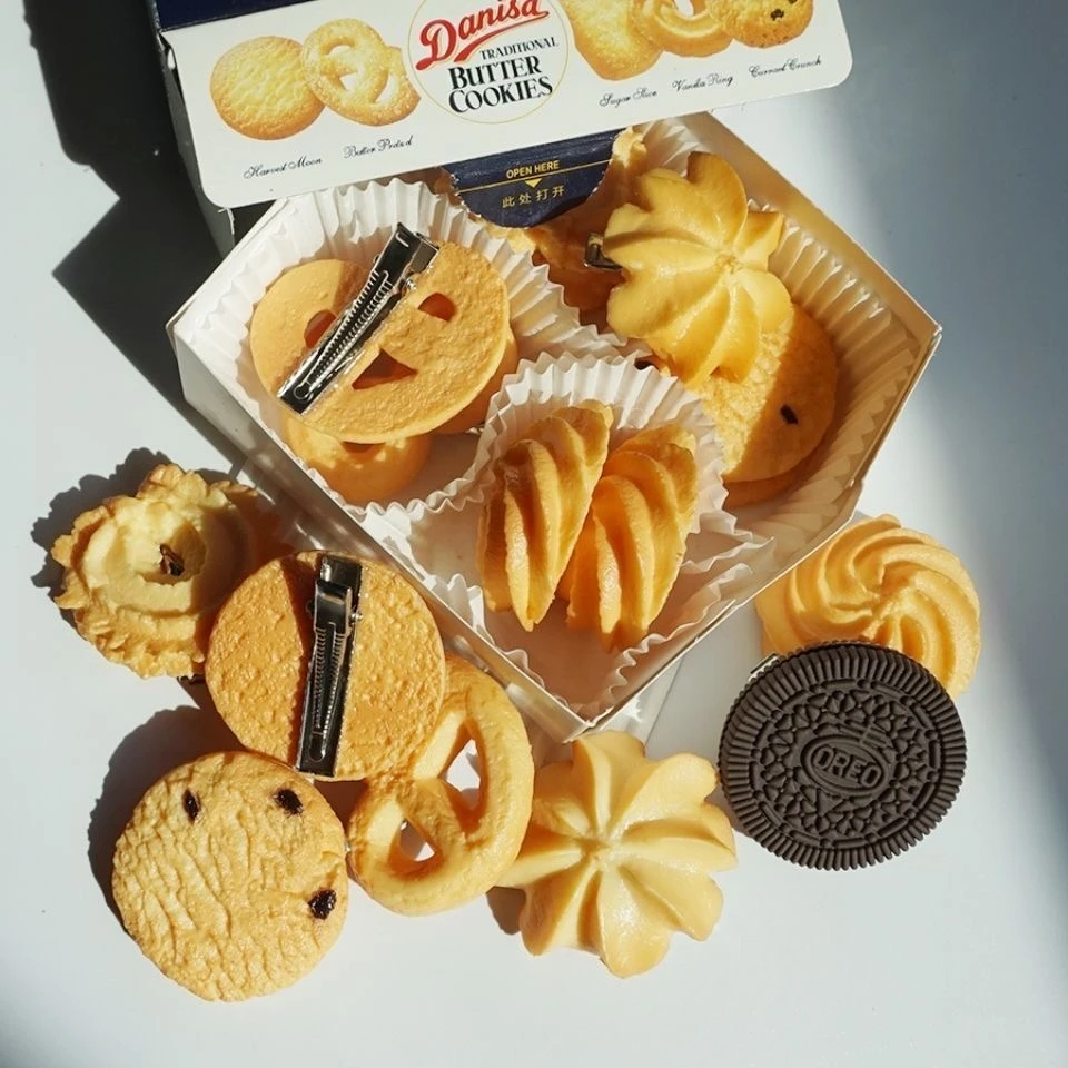 曲奇饼干边夹食玩创意发夹仿真趣味搞怪发饰学生头饰发夹