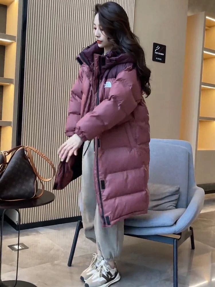 2024年新款棉袄高级感超好看粉色长款加厚服棉衣棉服外套女款冬季