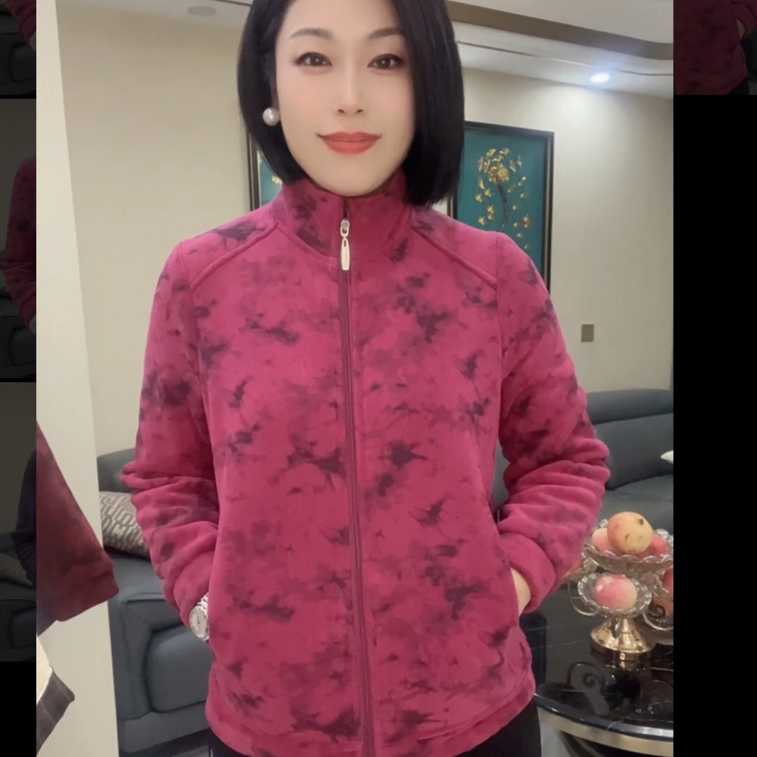 248925秋冬休闲时尚百搭摇粒绒开衫外套