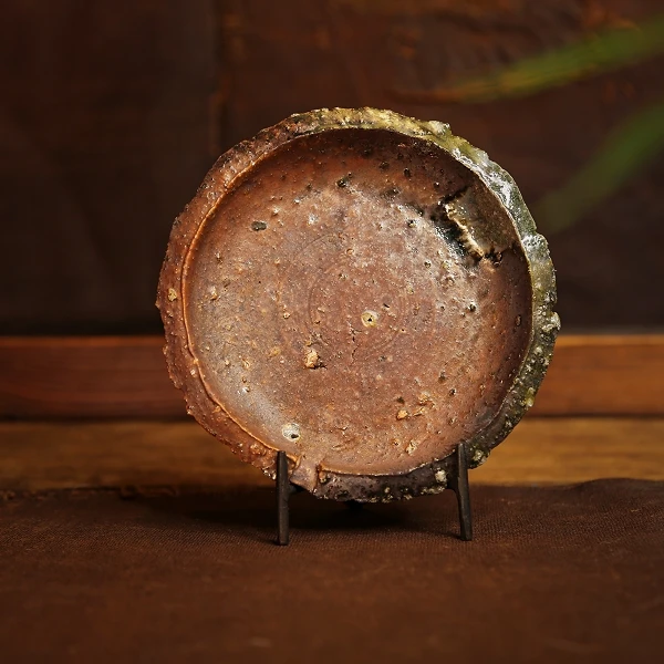 【草木堂】金猛柴烧粗陶茶托果盘壶承带窑汗纯手工泡台壶垫