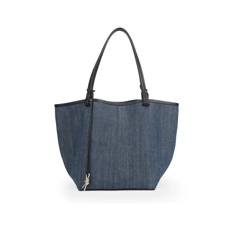 B&G Battuta Gioiello2024新品丹宁妈咪单肩托特腋下真皮女包