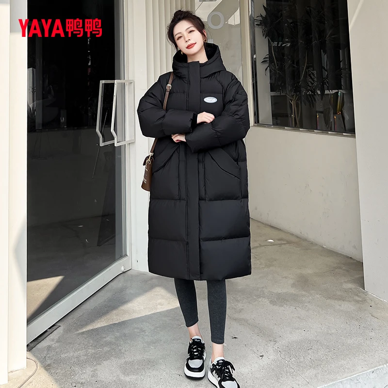YAYA/鸭鸭韩版羽绒服女长款时尚外套冬季通勤保暖YE2B622215R