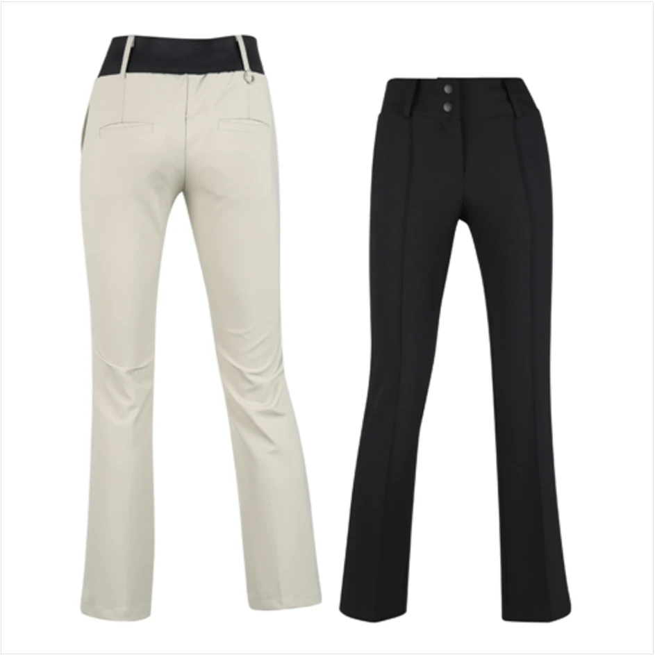 green on 高尔夫直筒微喇叭裤子户外运动修身显瘦高腰JN4A208W