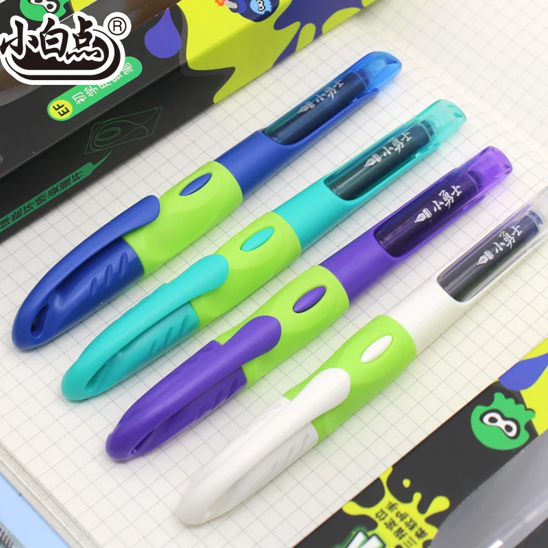 小白点钢笔三年级用可换墨囊胆EF明尖学生初学书法专用练字刚笔