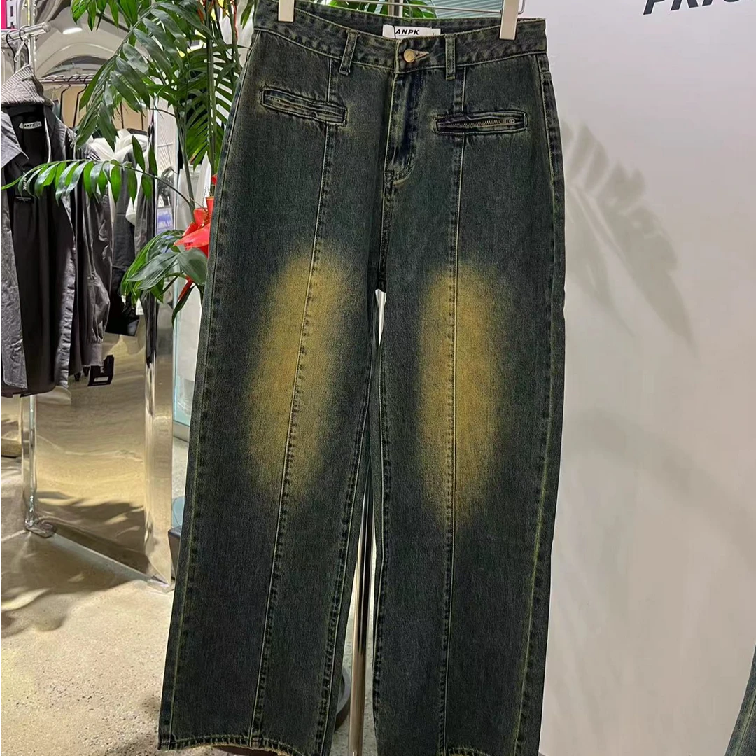 【113#早秋新品】做旧牛仔直筒裤N7A3146735