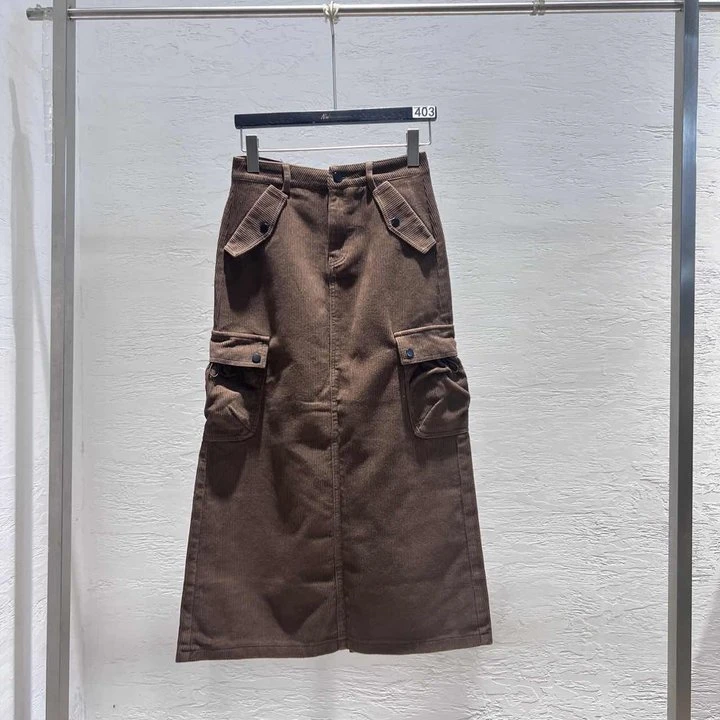 【113#冬季新品】灯芯绒工装半身长裙-N7B3386842